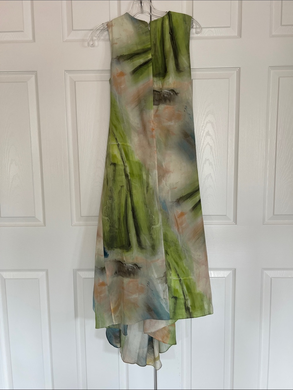 COS Asymmetrical Sleeveless Midi Dress in Green and Blue Watercolor - Picture 10 of 17